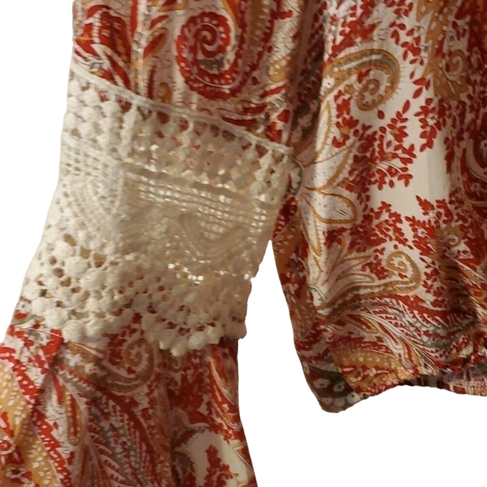 Kendall + Kylie Boho Bell-sleeve Blouse NWT, XS - Picture 4 of 6